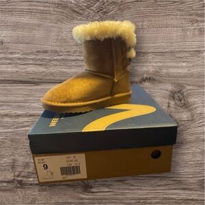 Brown and Cream Ankle Boots with Plush Lining